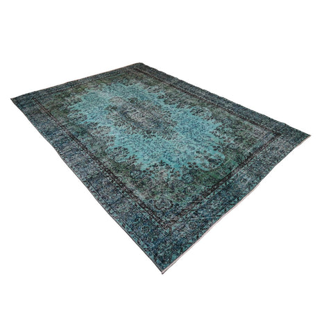 Turquoise vintage vloerkleed - 293x200 cm - HANDGEMAAKT