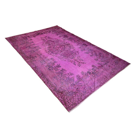 Paars vintage vloerkleed - 262x167 cm - HANDGEMAAKT