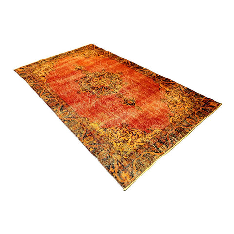 Oranje vintage vloerkleed - 258x150 cm - HANDGEMAAKT