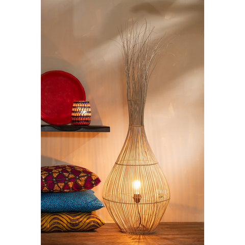 J-Line Staanlamp Peer Stokjes Kokosnoot Naturel