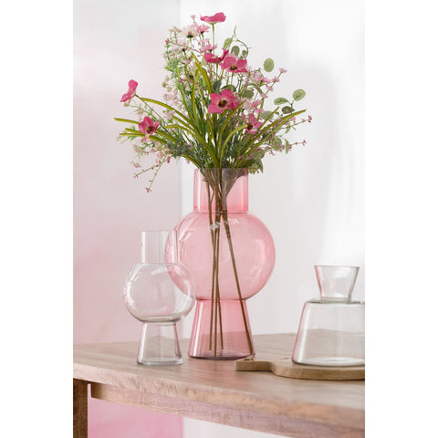 J-Line Vaas Bol Glas Lichtroze Large