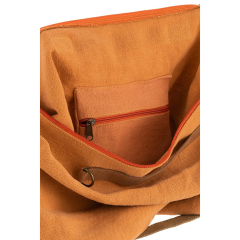 J-Line Strandtas Gewassen Jute Oranje