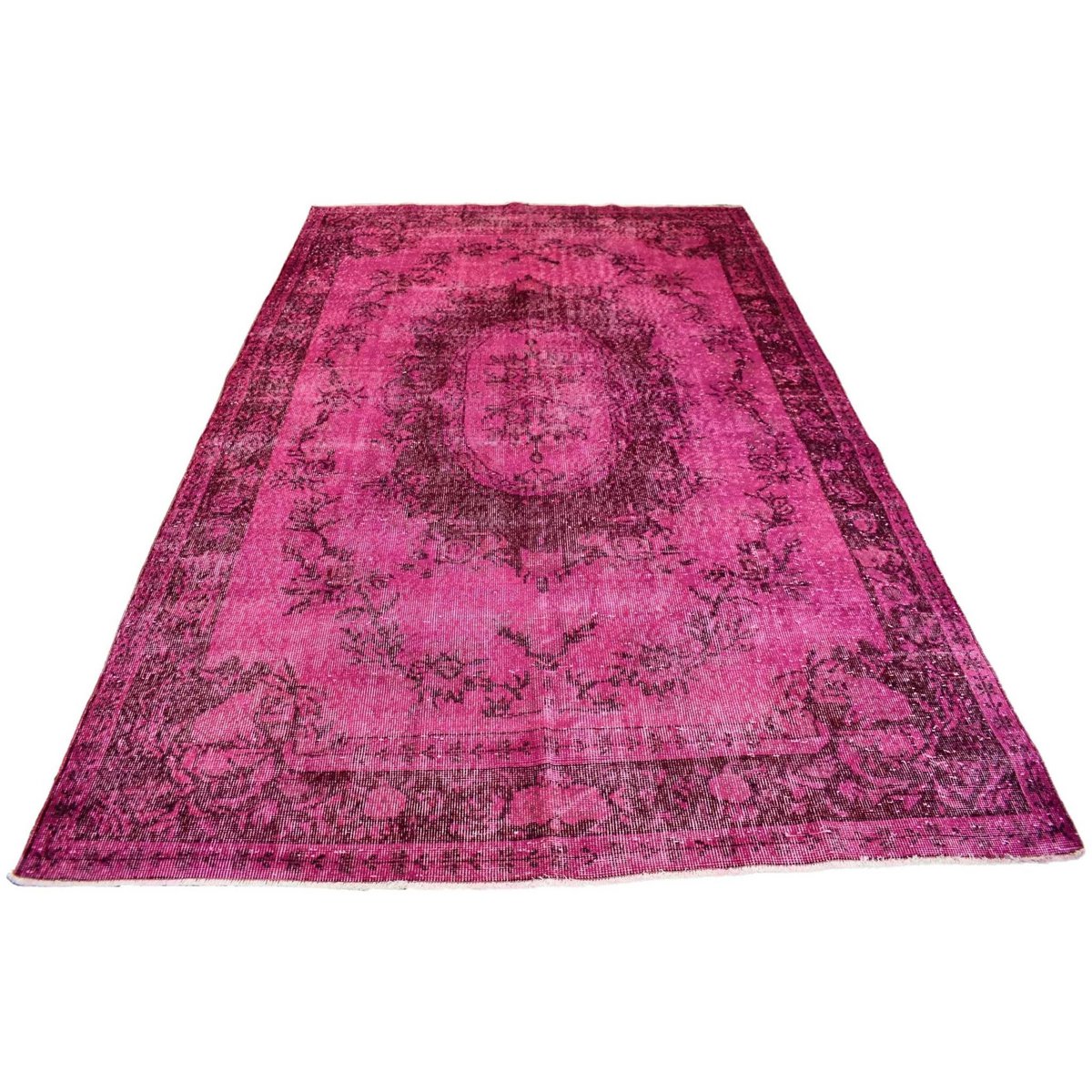 Roze vintage vloerkleed - 292x178 cm - HANDGEMAAKT