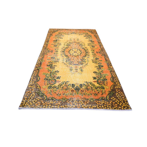 Oranje vintage vloerkleed - 210x116 cm - HANDGEMAAKT