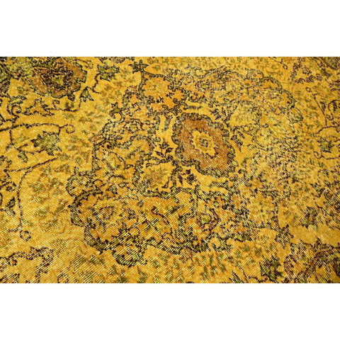 Geel vintage vloerkleed - 316x176 cm - HANDGEMAAKT