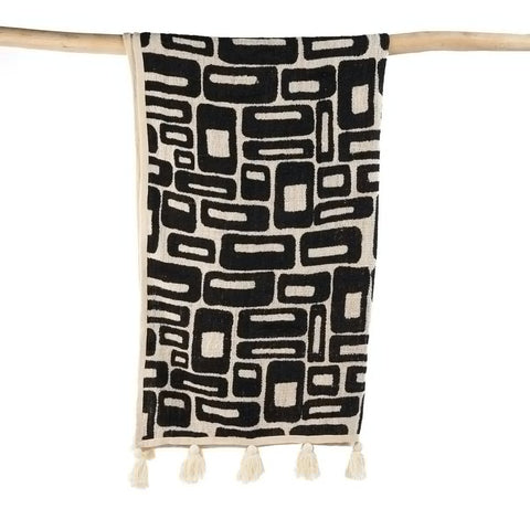 De Aztec Bedsprei - Natuurlijk Zwart