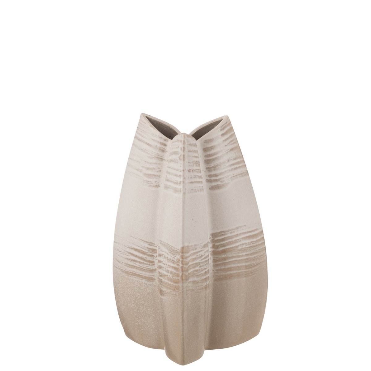 J-Line Vaas Abstract Tripod Klei Beige Large