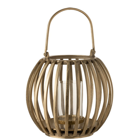 J-Line lantaarn Bol - aluminium - goud