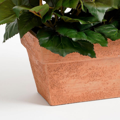 Begonia Kunstplant in Balkonbak Slate - L29 x B13 x H25 cm - Donkerroze