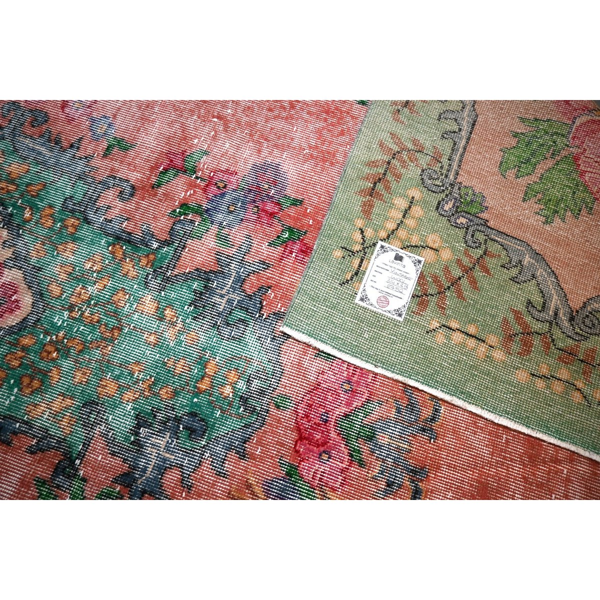 Bloemen vintage vloerkleed - 314x213 cm - HANDGEMAAKT