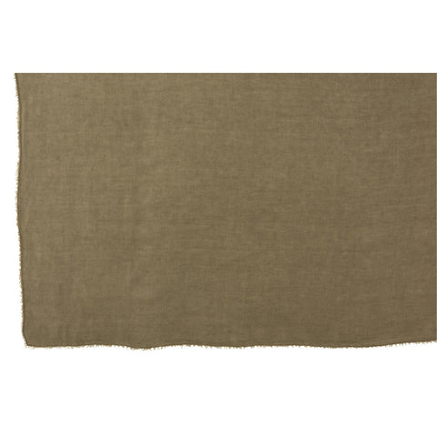 J-Line Plaid effen - katoen - olijfgroen - 200 x 150 cm