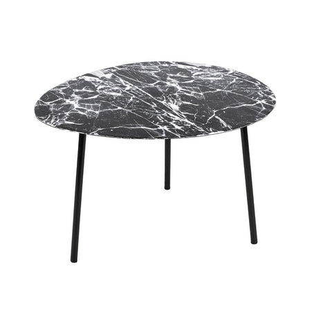 Bijzettafel eivormig marmerlook