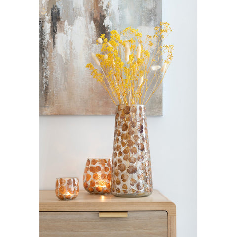 J-Line vaas Gerard - glas - amber - 36.50 cm hoog