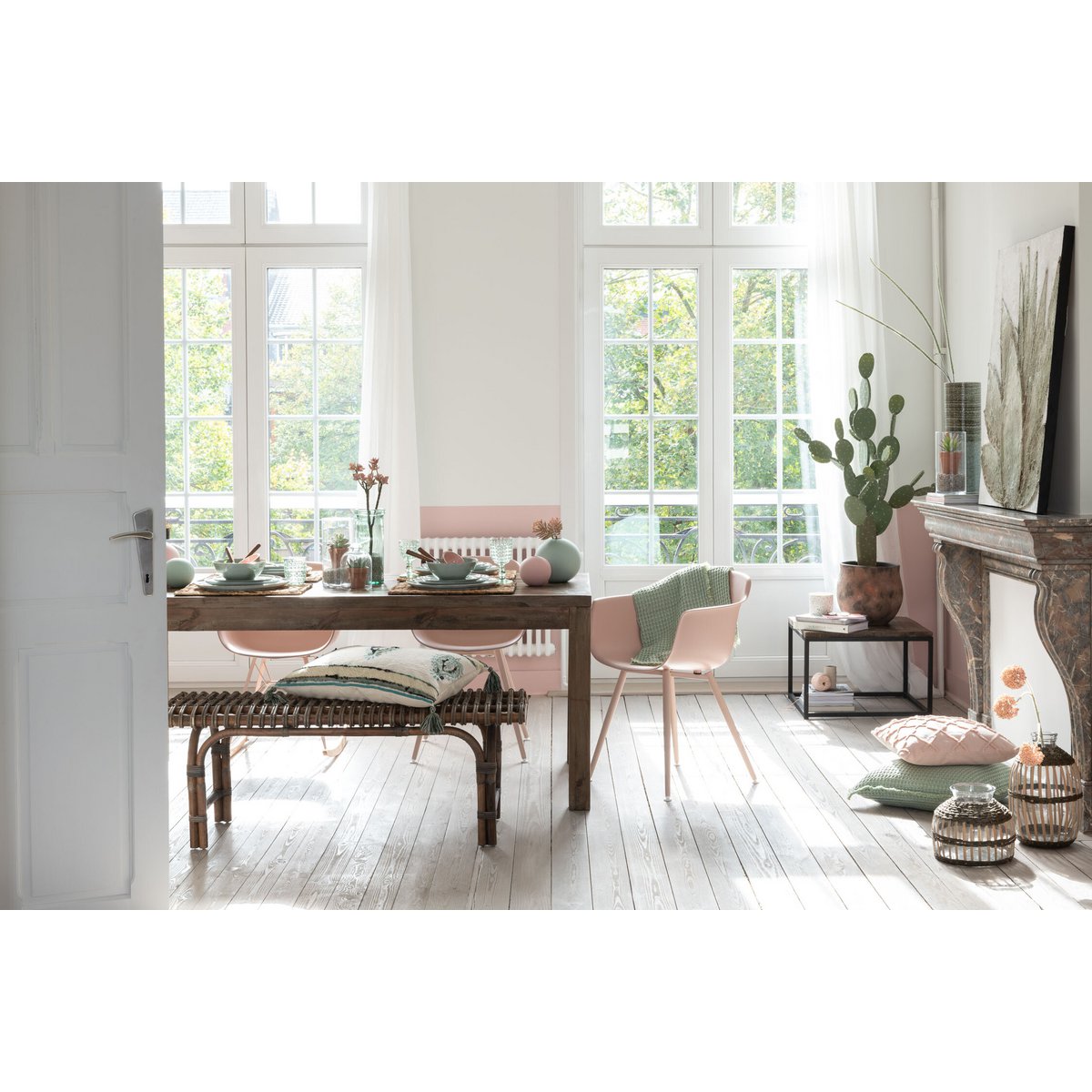 J-Line Bijzettafel Hout/Metaal Bruin+Zwart