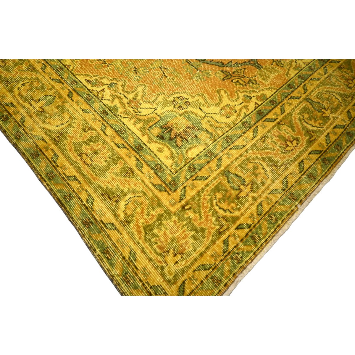 Geel vintage vloerkleed - 293x170 cm - HANDGEMAAKT