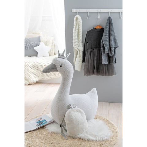 J-Line Zwaan Polyester Wit/Grijs Large