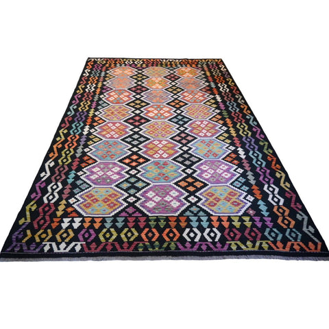 Kleurrijke kelim - 302x204 cm - HANDGEMAAKT
