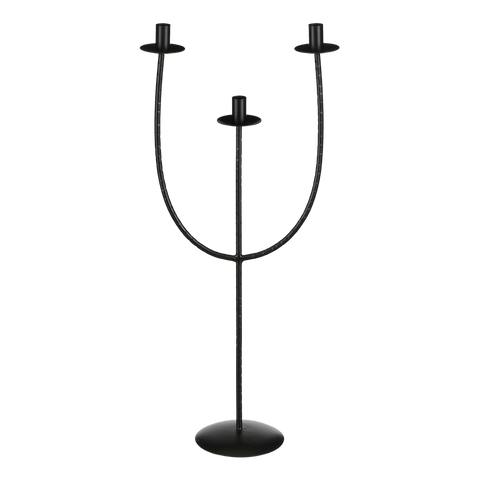 Kantas Kandelaar - L30 x B15 x H73 cm - Metaal - Zwart