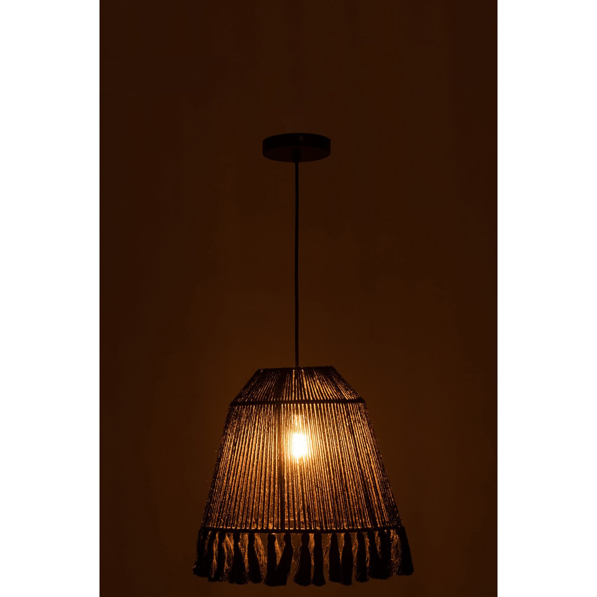 J-Line hanglamp Celia - jute - zwart - small