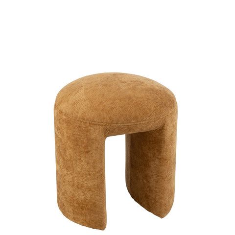 J-Line kruk Rond - textiel - oker