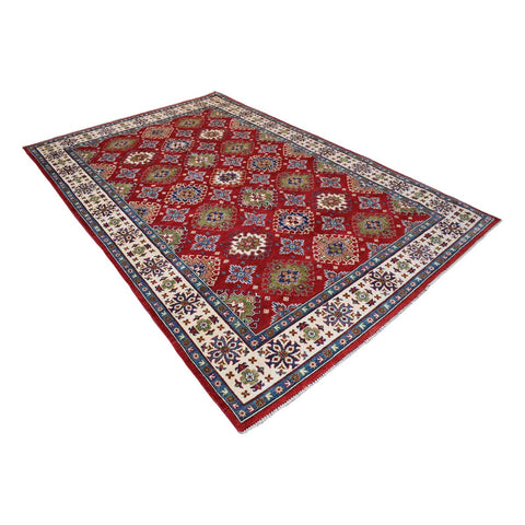 Rood kazak vloerkleed - 300x196 cm - HANDGEMAAKT