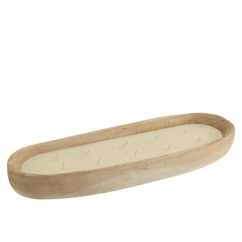 J-Line Kaars Jenny Paulownia Hout Wit Large