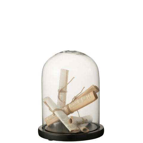 J-Line Stolp Papier Perkament Glas Beige Small