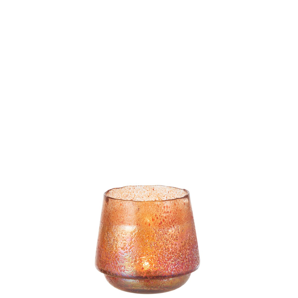 J-Line theelichthouder Stippen - glas - oranje - large