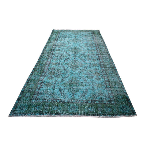 Turquoise vintage vloerkleed - 188x98 cm - HANDGEMAAKT