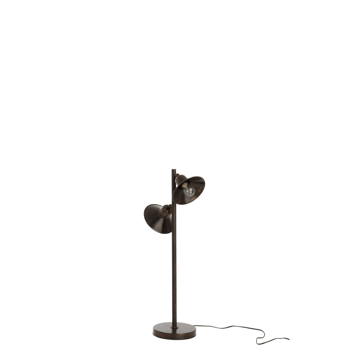 J-Line lamp Staand 2 Lampen - ijzer - donkerbruin