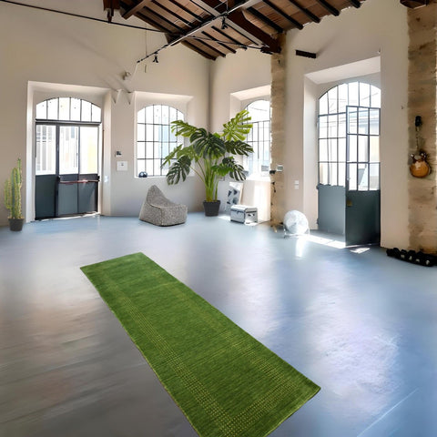 Groene Gabbeh loper - 286x80 cm - HANDGEMAAKT