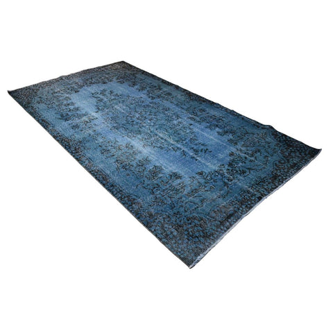 Blauw vintage vloerkleed - 294x165 cm - HANDGEMAAKT
