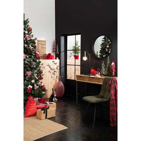 J-Line spiegel Rond Hoge Rand - metaal/glas - zwart - small