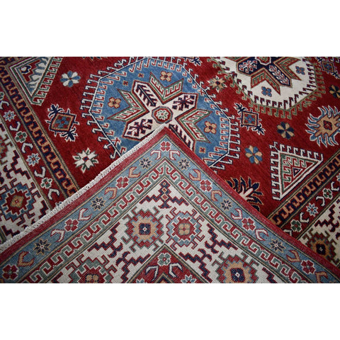 Rood kazak vloerkleed - 270x184 cm - HANDGEMAAKT