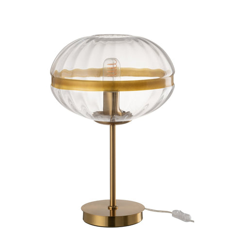 J-Line Tafellamp Ovaal Ijzer/Glas Transparant Goud