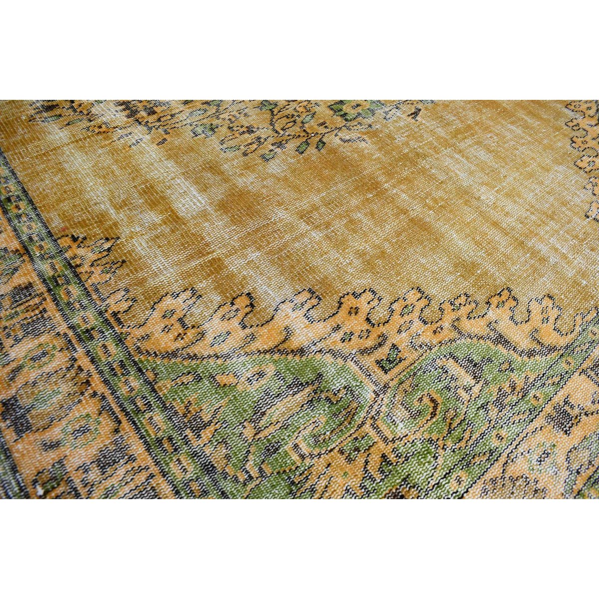 Geel vintage vloerkleed - 287x182 cm - HANDGEMAAKT