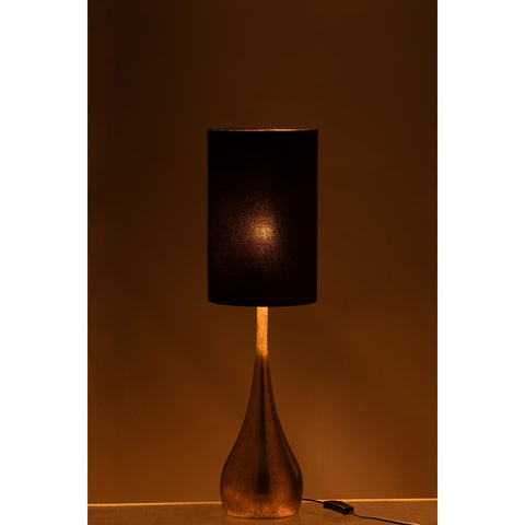 J-Line Lamp Druppel Ijzer/Fluweel Goud/Zwart Small