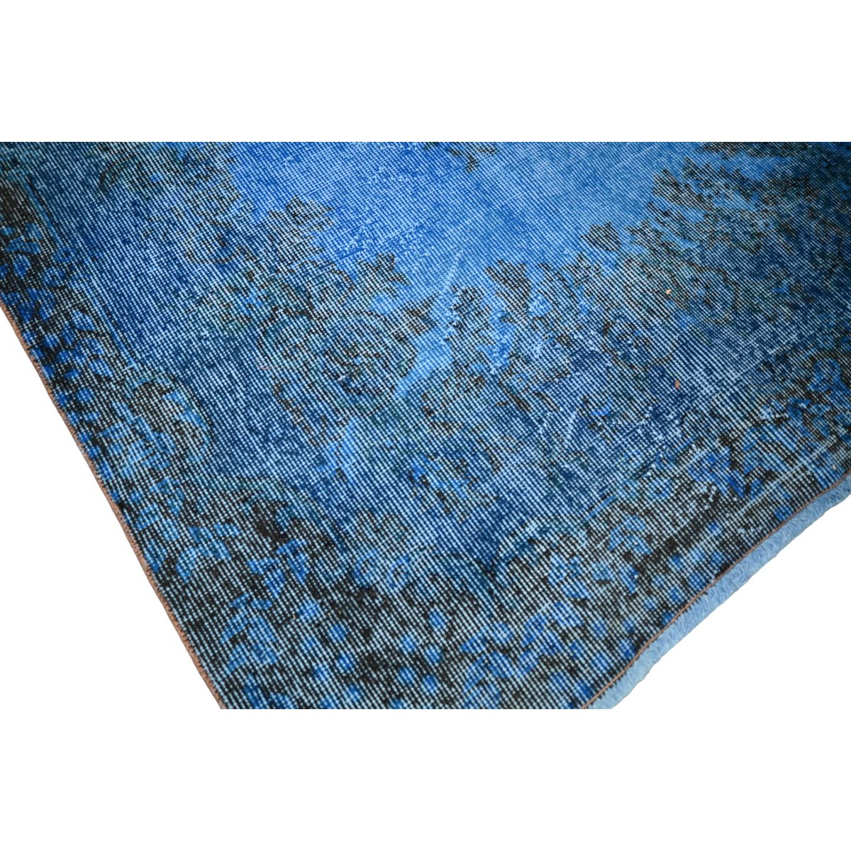 Blauw vintage vloerkleed - 210x115 cm - HANDGEMAAKT
