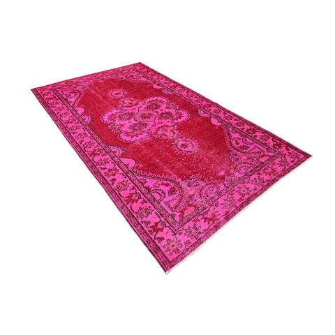 Roze vintage vloerkleed - 268x160 cm - HANDGEMAAKT