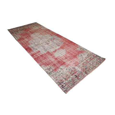 Rode vintage loper - 318x118 cm - HANDGEMAAKT