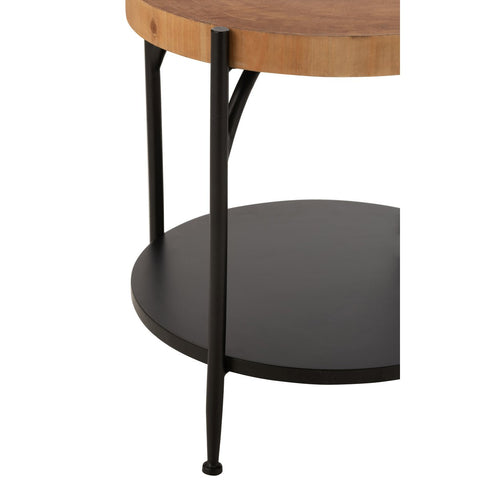 J-Line Bijzettafel Bio Mdf/Ijzer Zwart/Naturel