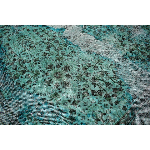 Turquoise vintage vloerkleed - 302x200 cm - HANDGEMAAKT