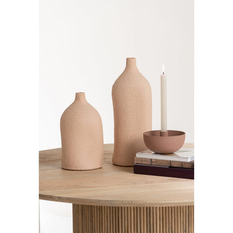 J-Line vaas Enya Fles - keramiek - beige - large