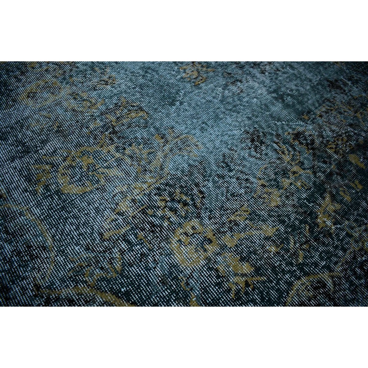 Blauw vintage vloerkleed - 302x185 cm - HANDGEMAAKT