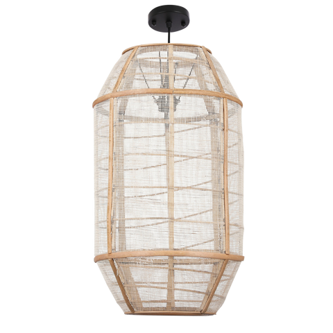Pella Hanglamp - H58 x Ø33 cm - Linnen - Beige