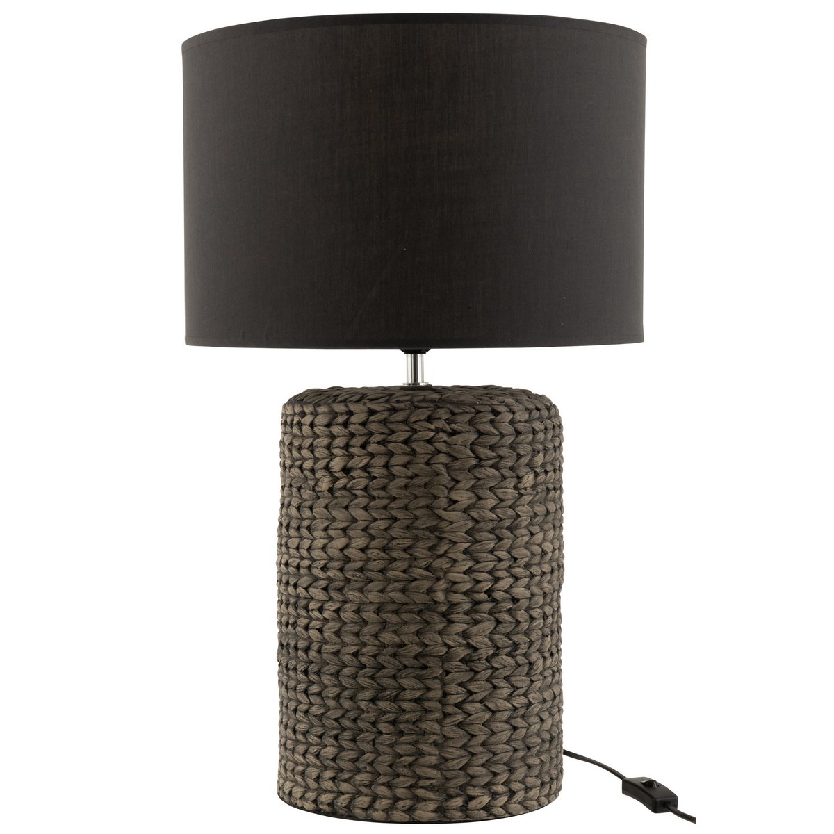 J-Line lamp Voet + Kap Dik Vlecht - cement/katoen - wit - large