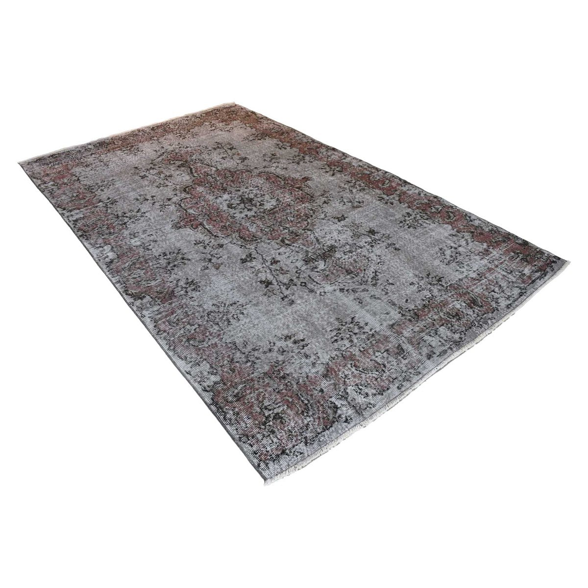 Grijs vintage vloerkleed - 284x178 cm - HANDGEMAAKT