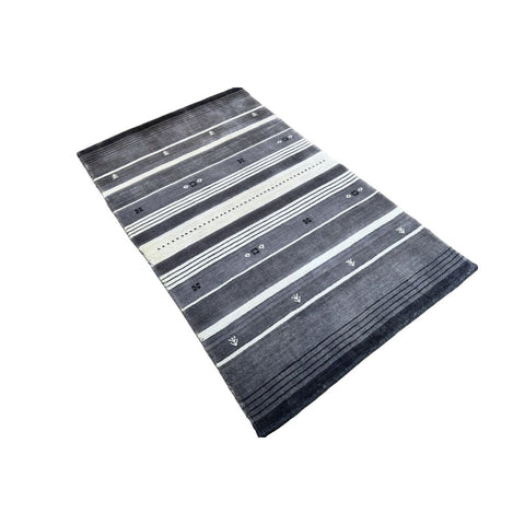Grijs Gabbeh vloerkleed - 150x90 cm - HANDGEMAAKT