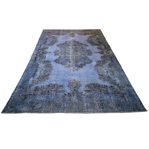 Blauw vintage vloerkleed - 285x193 cm - HANDGEMAAKT