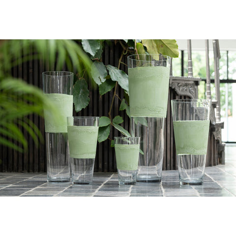J-Line vaas Delph - glas - transparant/groen - extra large